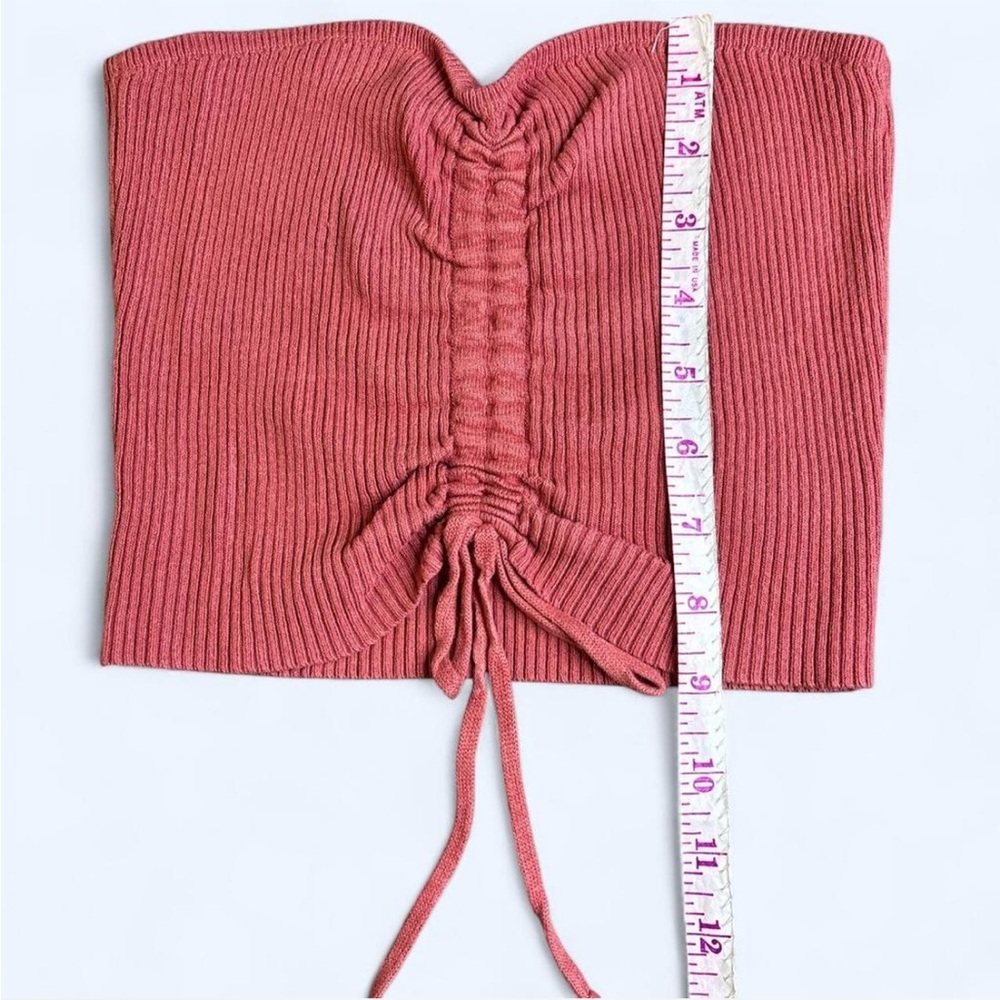 Love Tree Ribbed Ruched Tube Top - Rust Medium - Picture 5 of 7